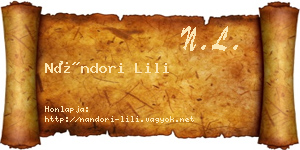 Nándori Lili névjegykártya
