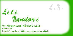 lili nandori business card